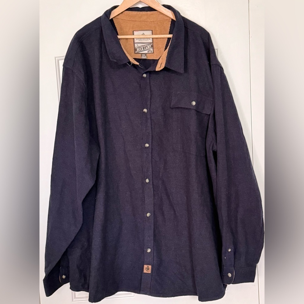 Legendary Whitetails Buck Camp Shirt Jacket Flannel – 5XL – Heather Navy Blue